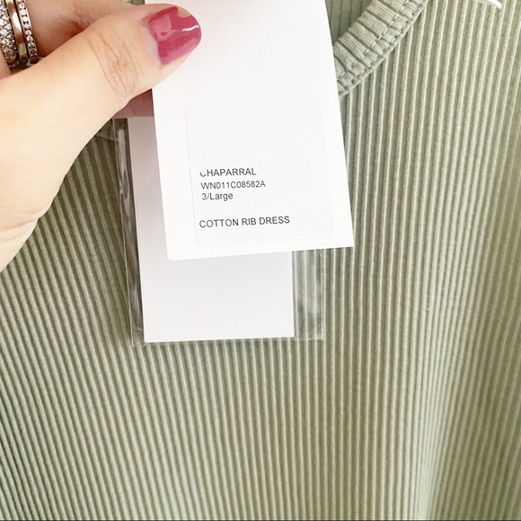 John Elliott Cotton Ribbed Tank Dress Chaparral Sage Green NWT L - Picture 8 of 9